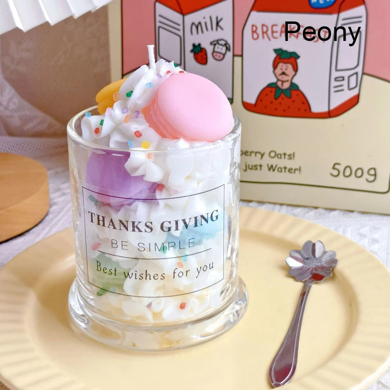 Dessert Cup Scented Candle – Faux Cake Design