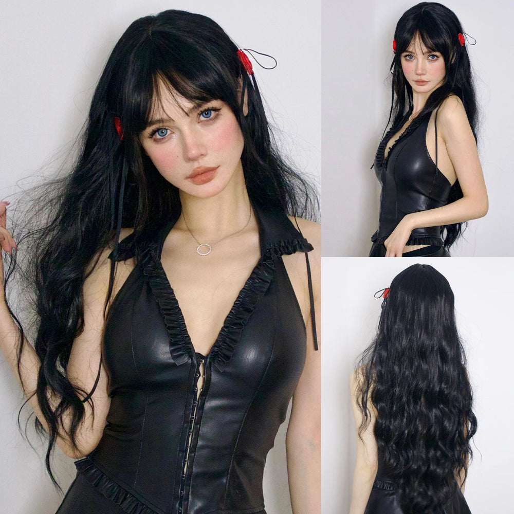 Curly Wig with Bangs – Heat-Resistant Cosplay & Party Wig - candletown.net