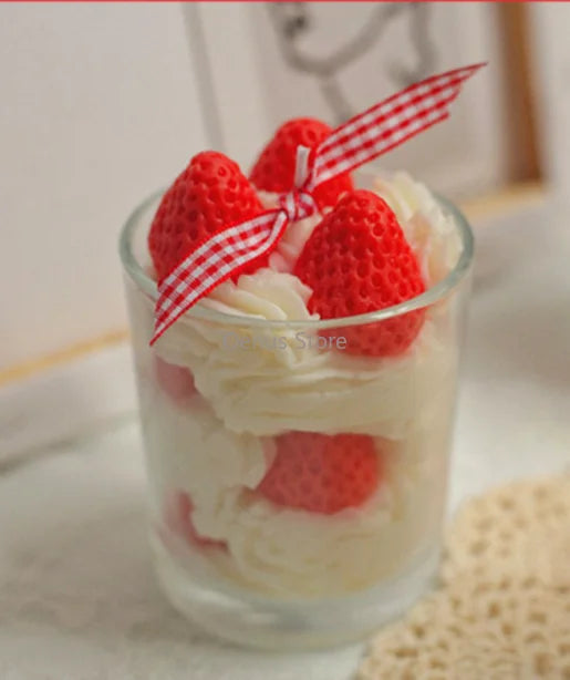Fruit & Cream Cup Figure Candle – Soy Wax