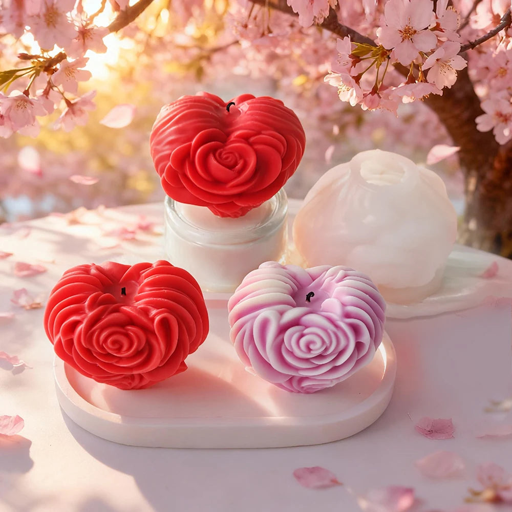 DIY Rose Heart Silicone Mold for Candle Making - candletown.net