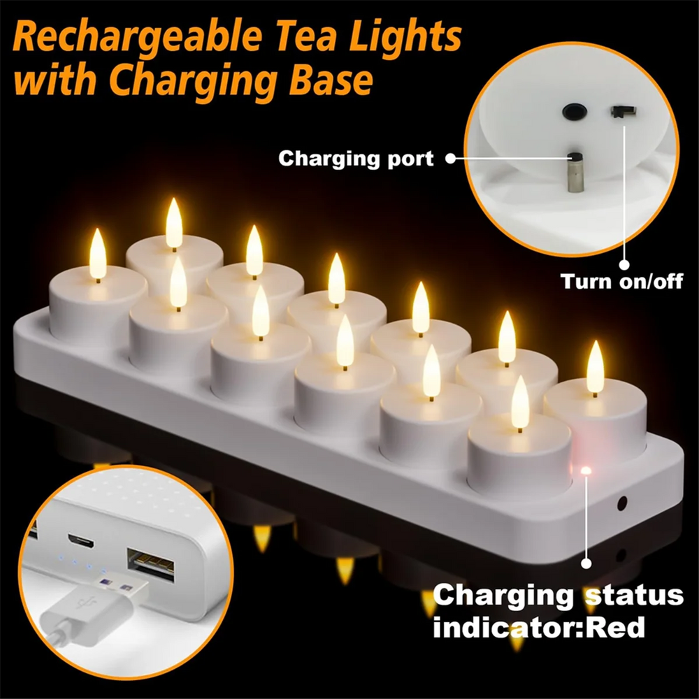 Rechargeable Flameless LED Tea Lights with Remote - candletown.net