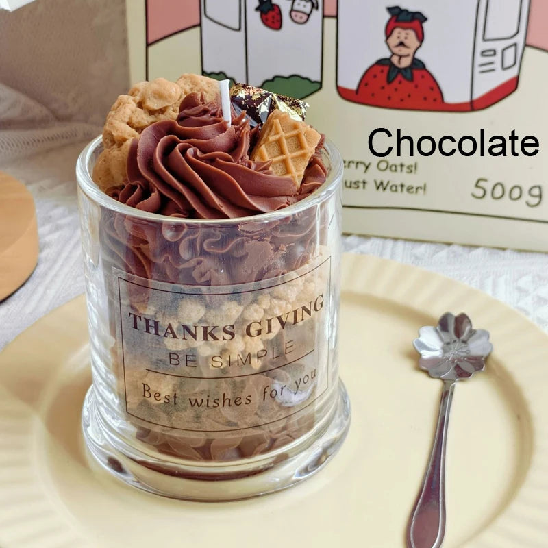 Dessert Cup Scented Candle – Faux Cake Design