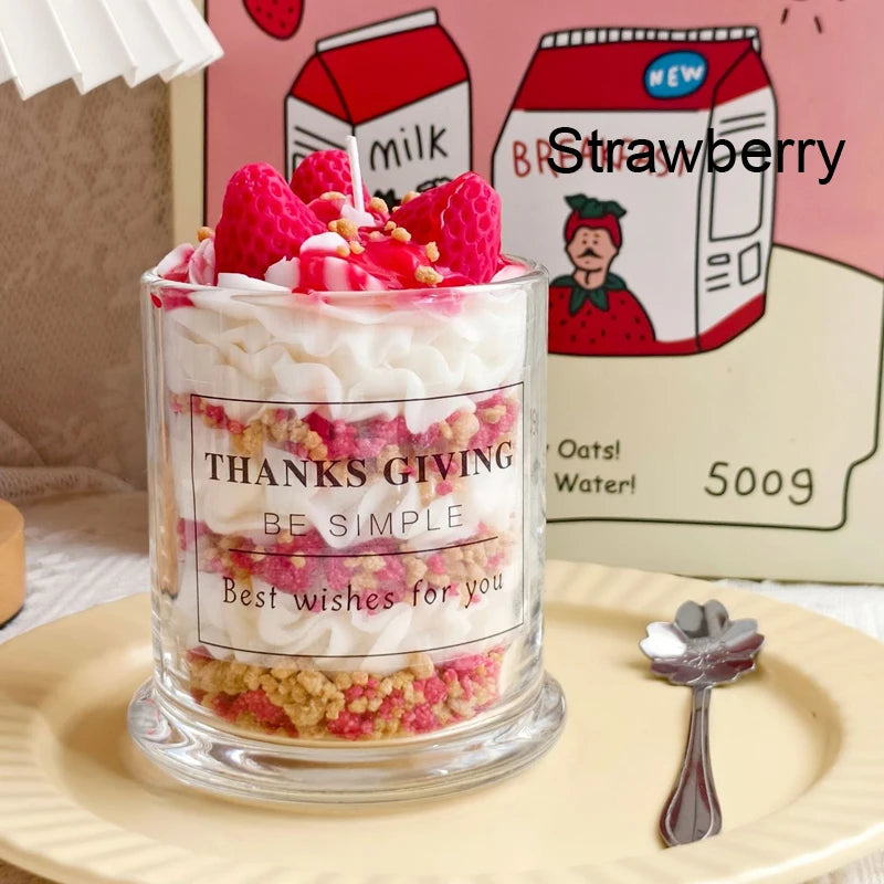 Dessert Cup Scented Candle – Faux Cake Design