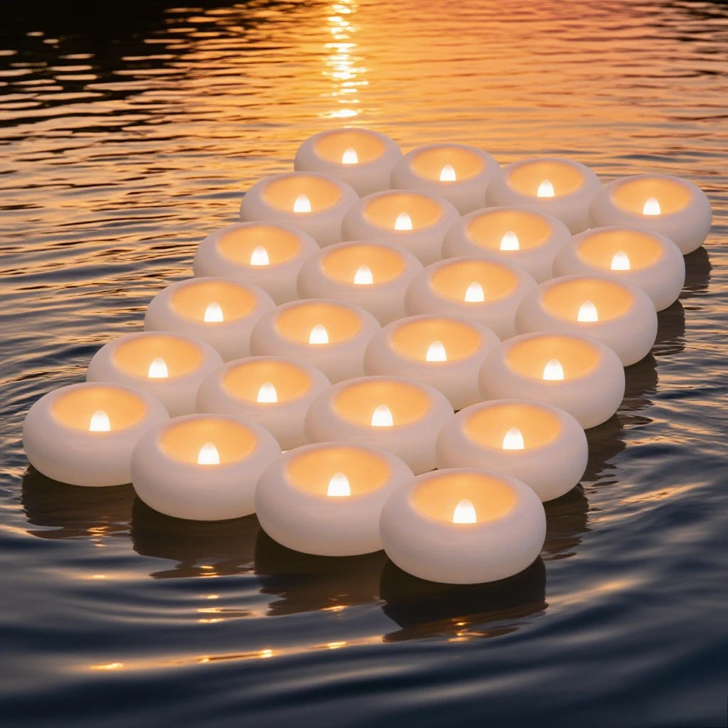 24-Pack Flickering LED Tea Light Candles – Remote & Flameless Decor - candletown.net