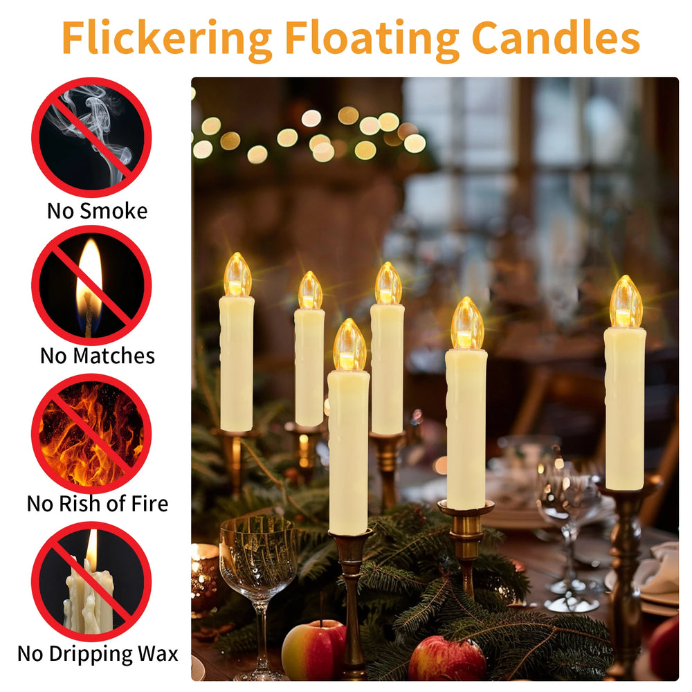 Flameless LED Taper Candles for Christmas Tree - candletown.net