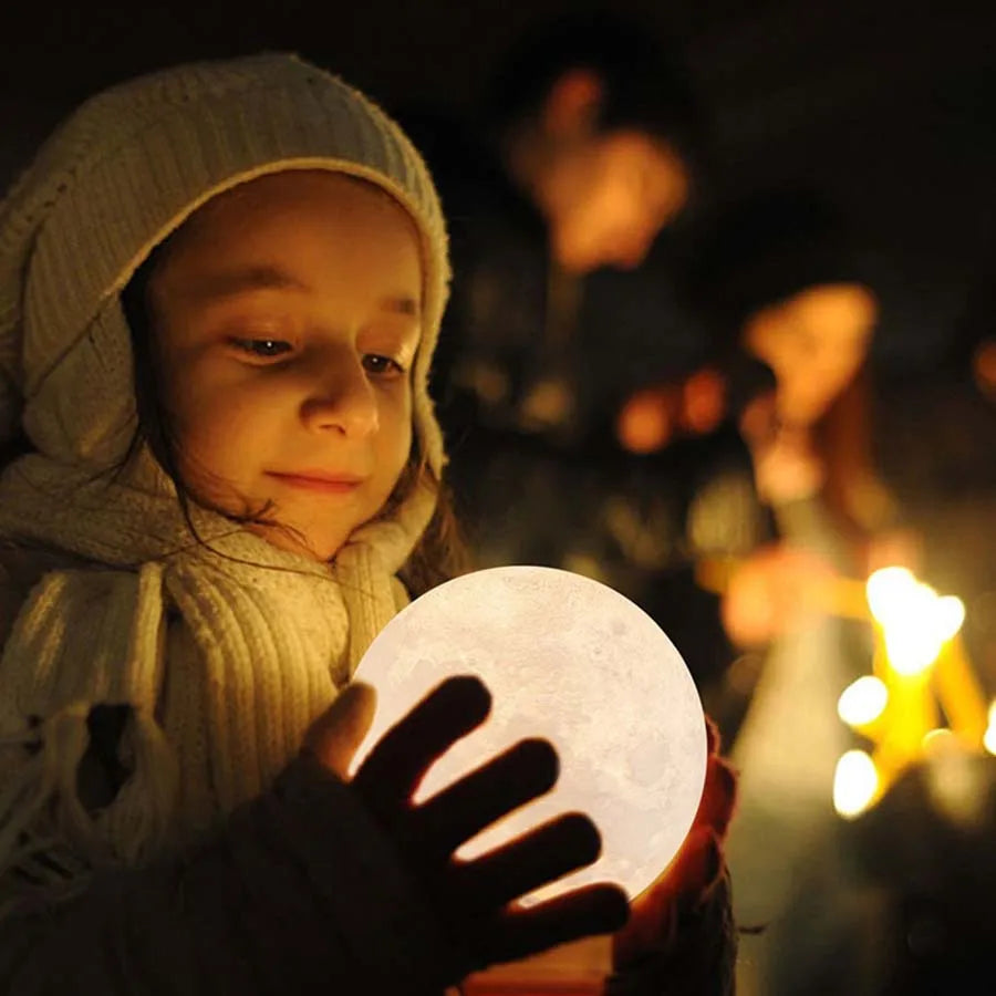 3D Moon Lamp – Rechargeable Touch Night Light - candletown.net