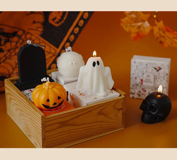 Handmade Halloween Scented Candles – Skull, Pumpkin & Tombstone Designs - candletown.net