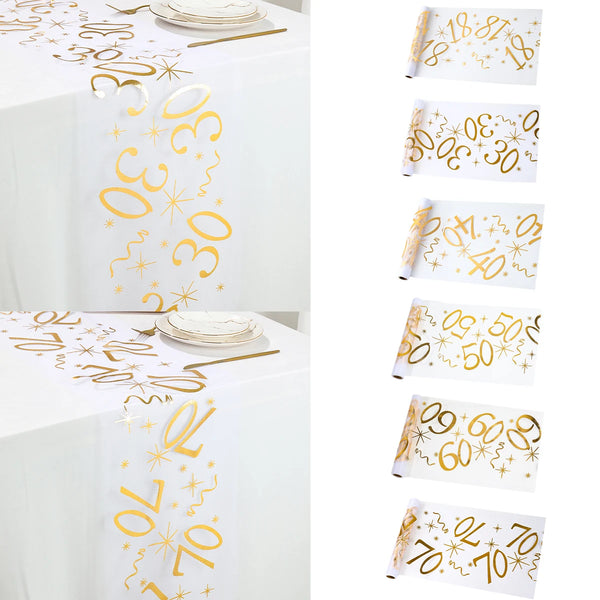 Birthday Table Runner – Gold, Silver & Black - candletown.net
