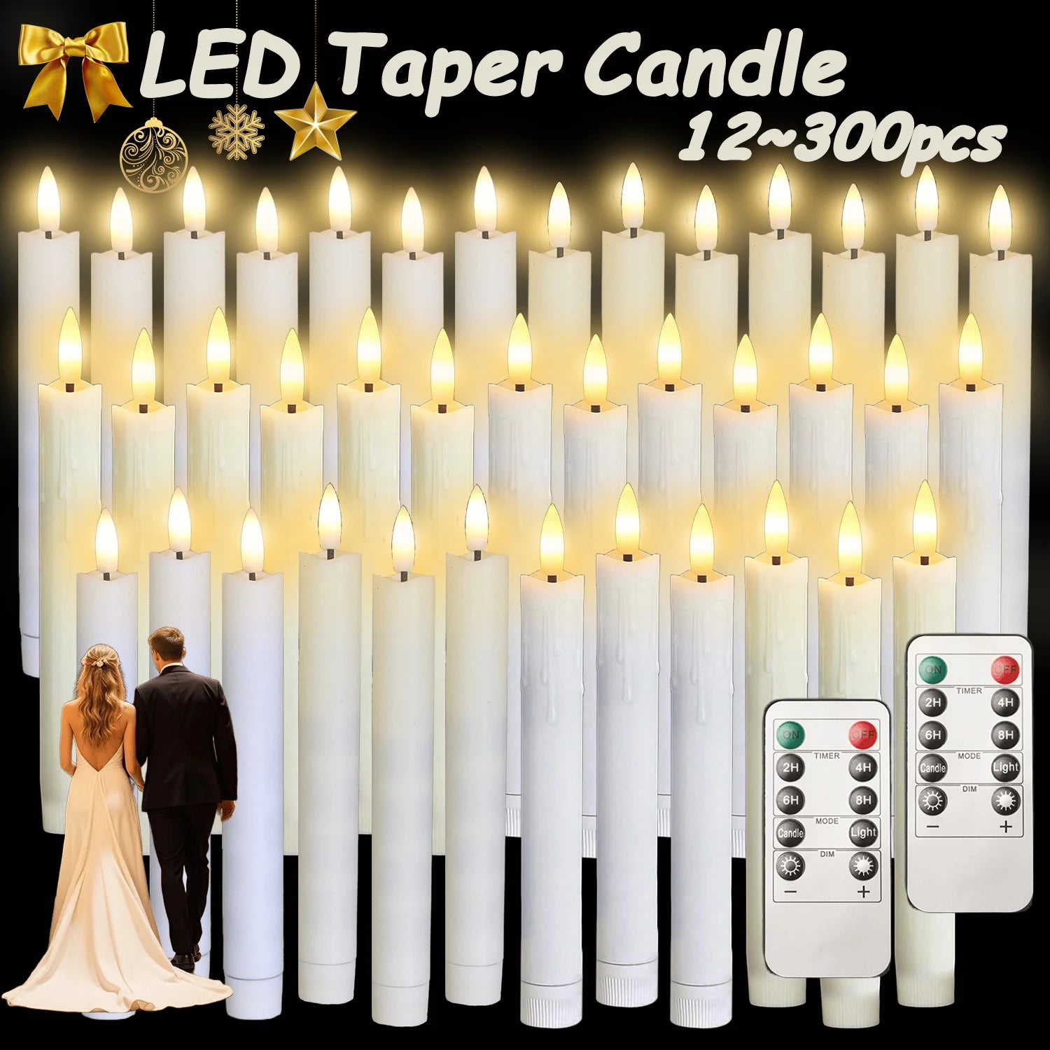 Flameless LED Taper Candles (12–300PCS) - candletown.net