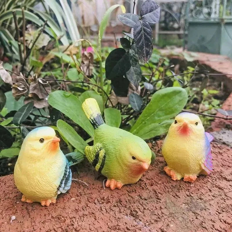 Set of 3 Handcrafted Resin Bird Statues Birds Animal Figurine Decoration for Outdoor Indoor Decoration at Lawn and Yard - candletown.net
