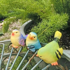 Set of 3 Handcrafted Resin Bird Statues Birds Animal Figurine Decoration for Outdoor Indoor Decoration at Lawn and Yard - candletown.net
