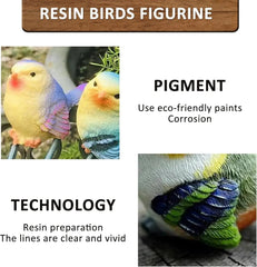 Set of 3 Handcrafted Resin Bird Statues Birds Animal Figurine Decoration for Outdoor Indoor Decoration at Lawn and Yard - candletown.net