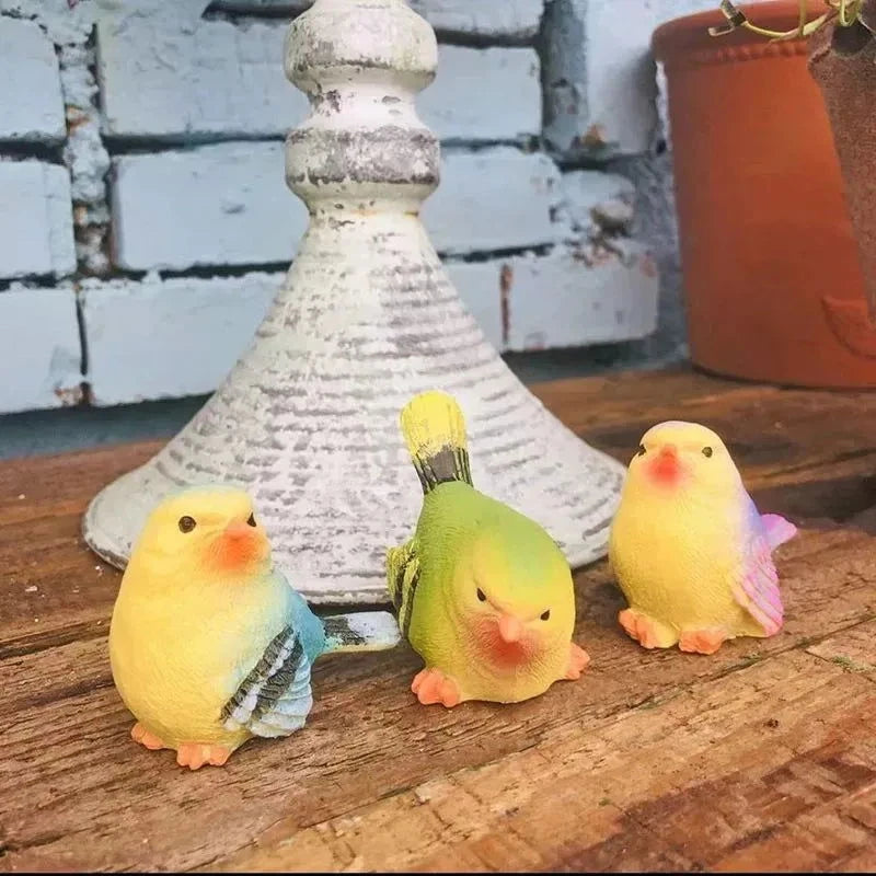 Set of 3 Handcrafted Resin Bird Statues Birds Animal Figurine Decoration for Outdoor Indoor Decoration at Lawn and Yard - candletown.net