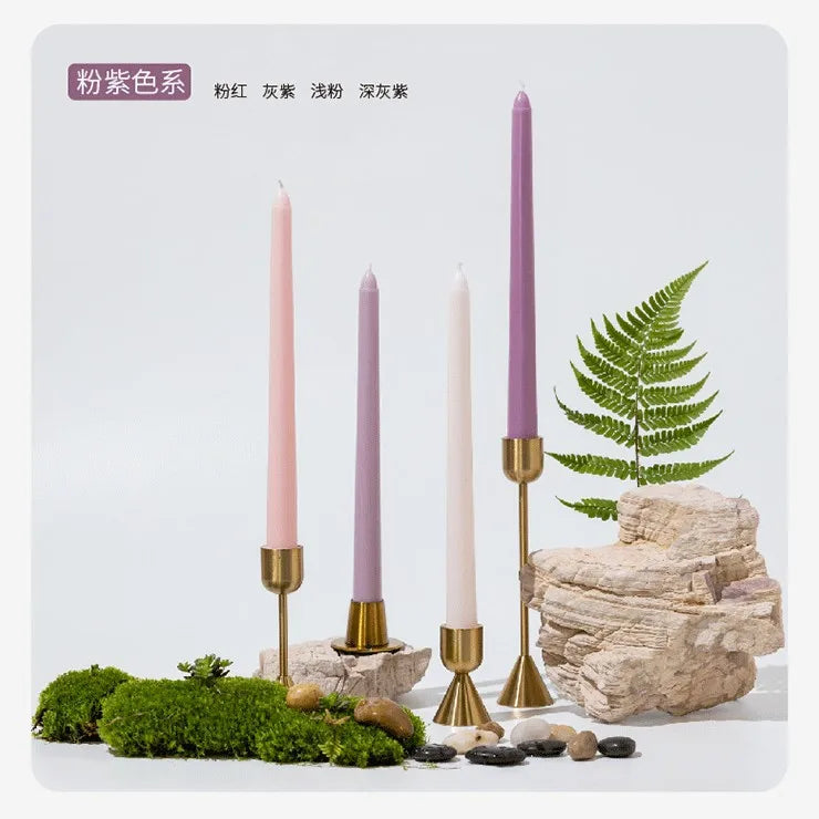 4pcs Colored Taper Candles – Elegant Long Dinner Set - candletown.net