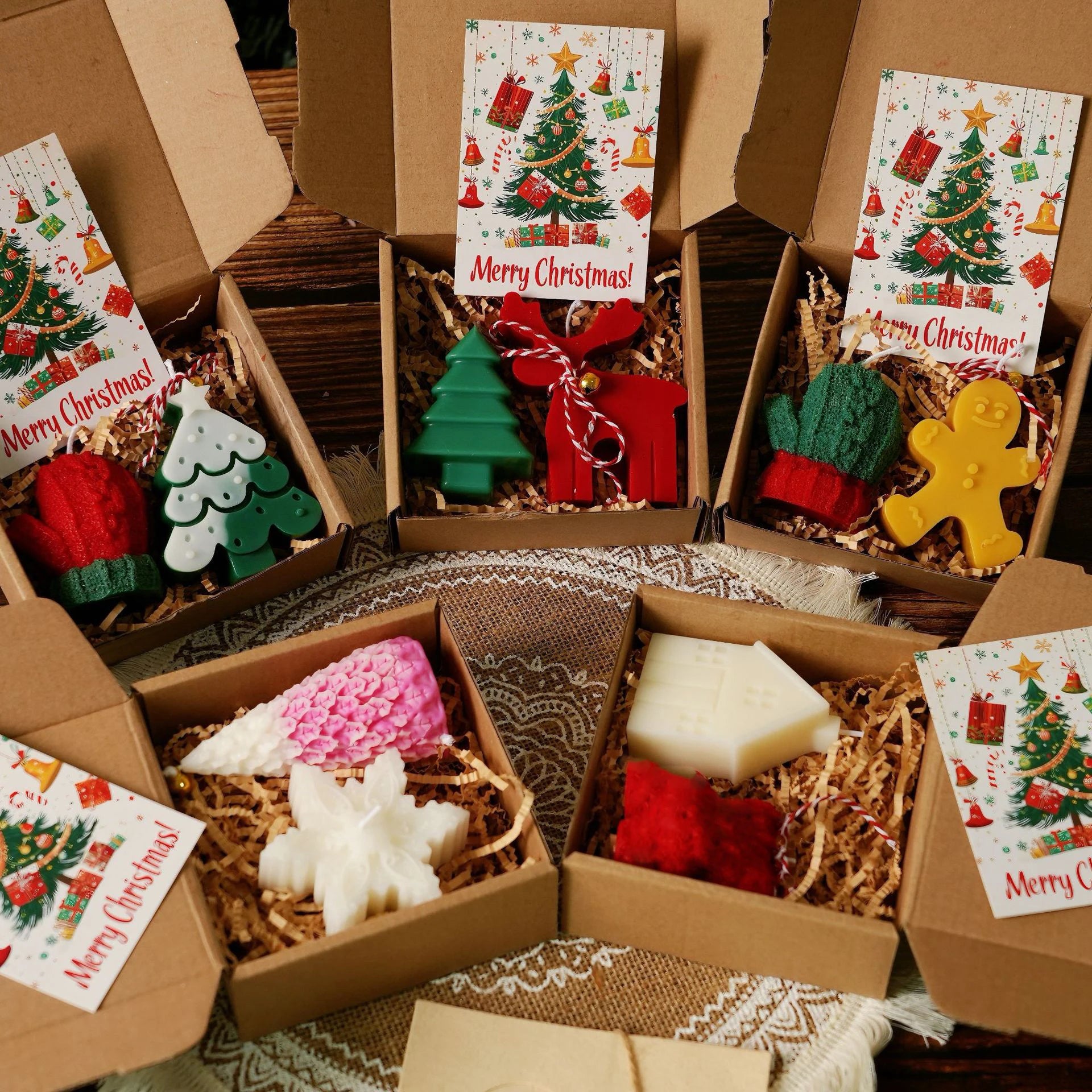 Christmas Candle Gift Set – Gingerbread & Tree Candles - candletown.net