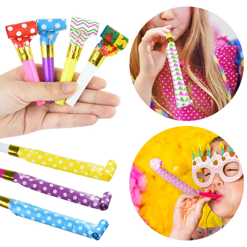 Colorful Party Blowout Whistles – Birthday Celebration Noise Makers - candletown.net