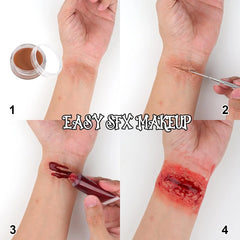 Halloween Makeup Kit – 4 Colors, Fake Blood & Scar Wax - candletown.net