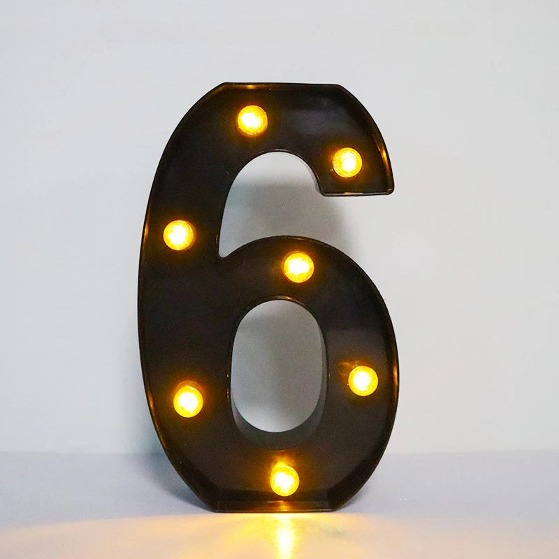 22cm LED Alphabet and Number Lights – Black Letter Decor - candletown.net