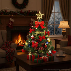 Tabletop Christmas Tree with Decorative Ornaments
