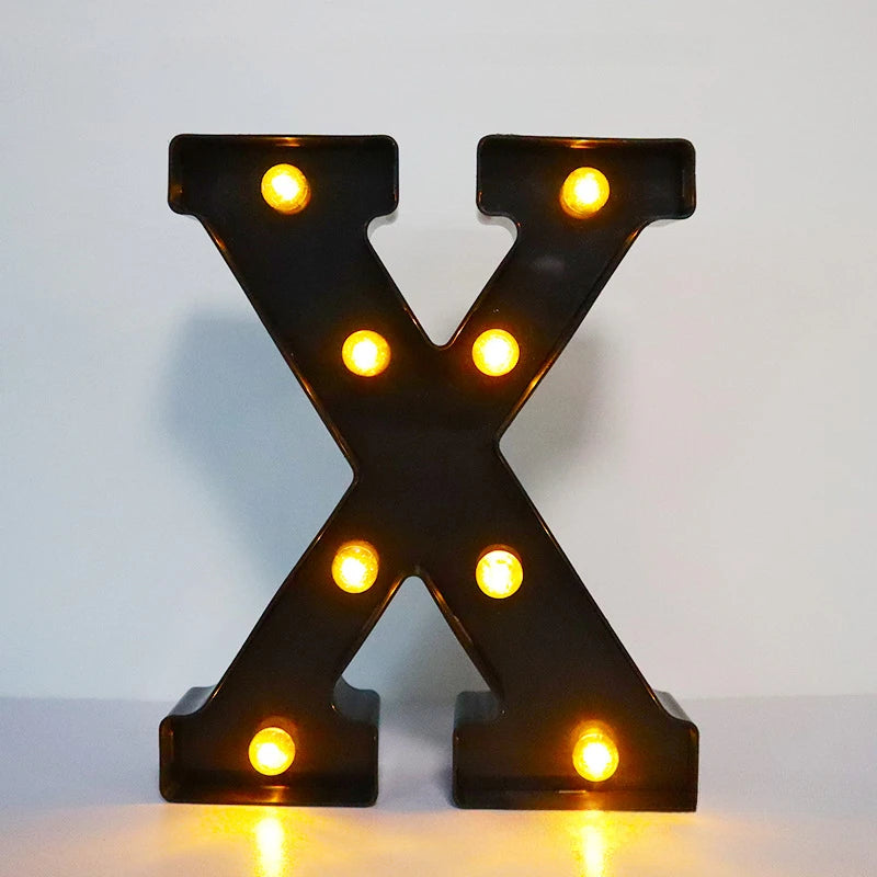 22cm LED Alphabet and Number Lights – Black Letter Decor - candletown.net