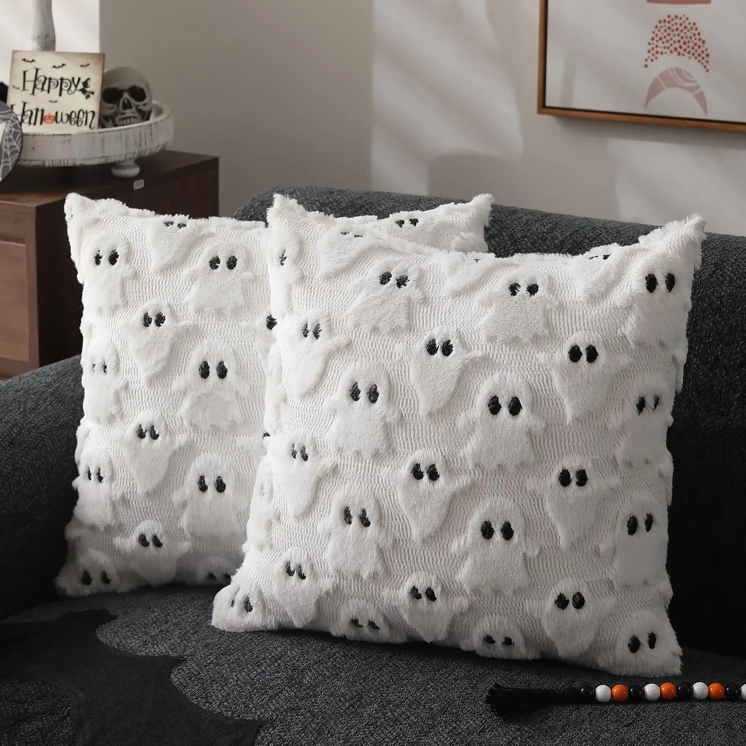Halloween Kurpitsa Tyynynpäällinen – Brodeerattu Pehmeä Koristetyynynpäällinen 45 × 45 cm