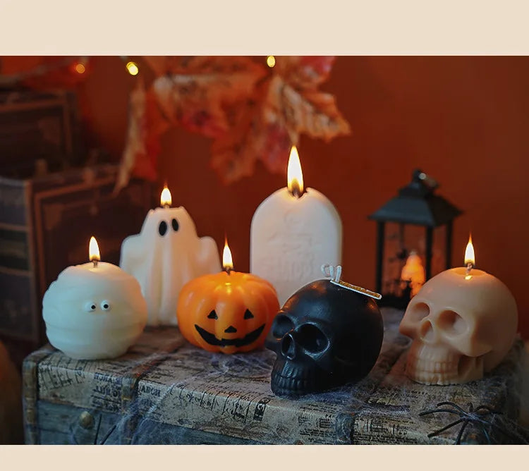 Handmade Halloween Scented Candles – Skull, Pumpkin & Tombstone Designs - candletown.net