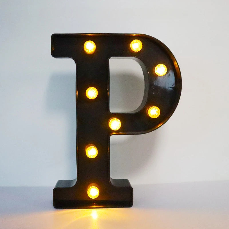 22cm LED Alphabet and Number Lights – Black Letter Decor - candletown.net