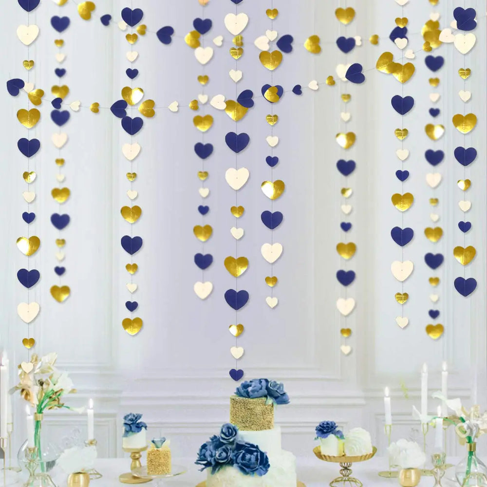 Red Glitter Heart Hanging Garland - candletown.net