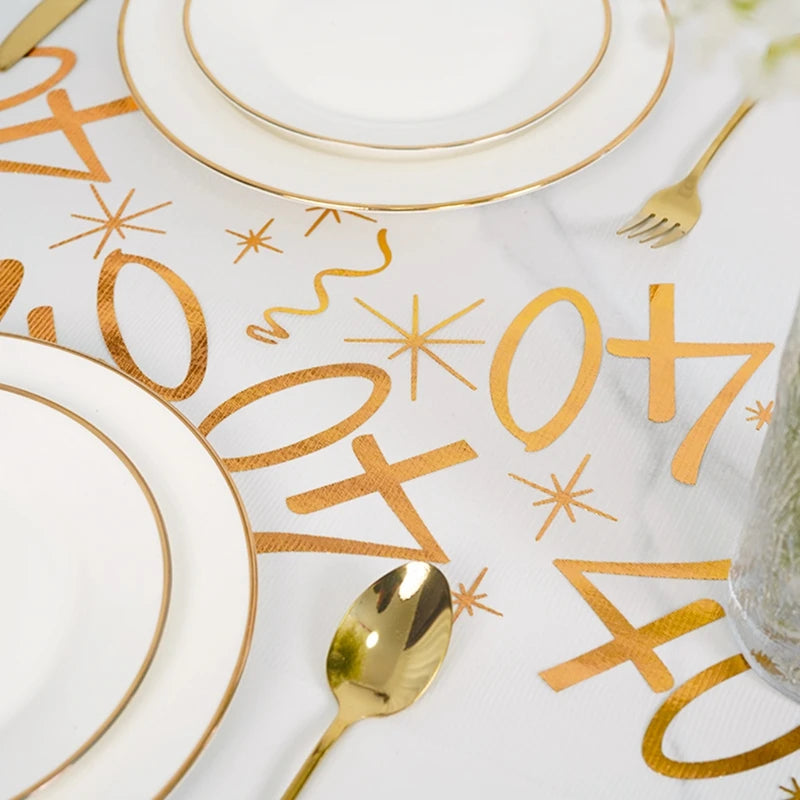 Birthday Table Runner – Gold, Silver & Black - candletown.net