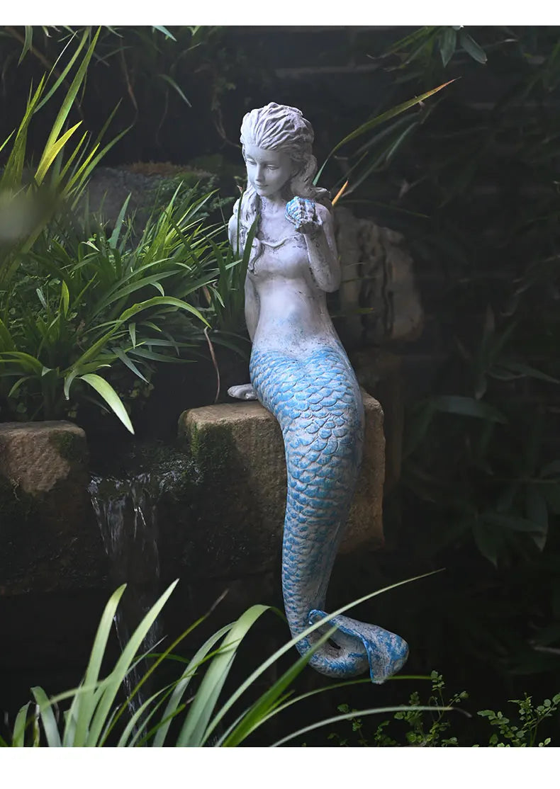 Resin Mermaid Garden Decoration – Outdoor Summer Accent - candletown.net