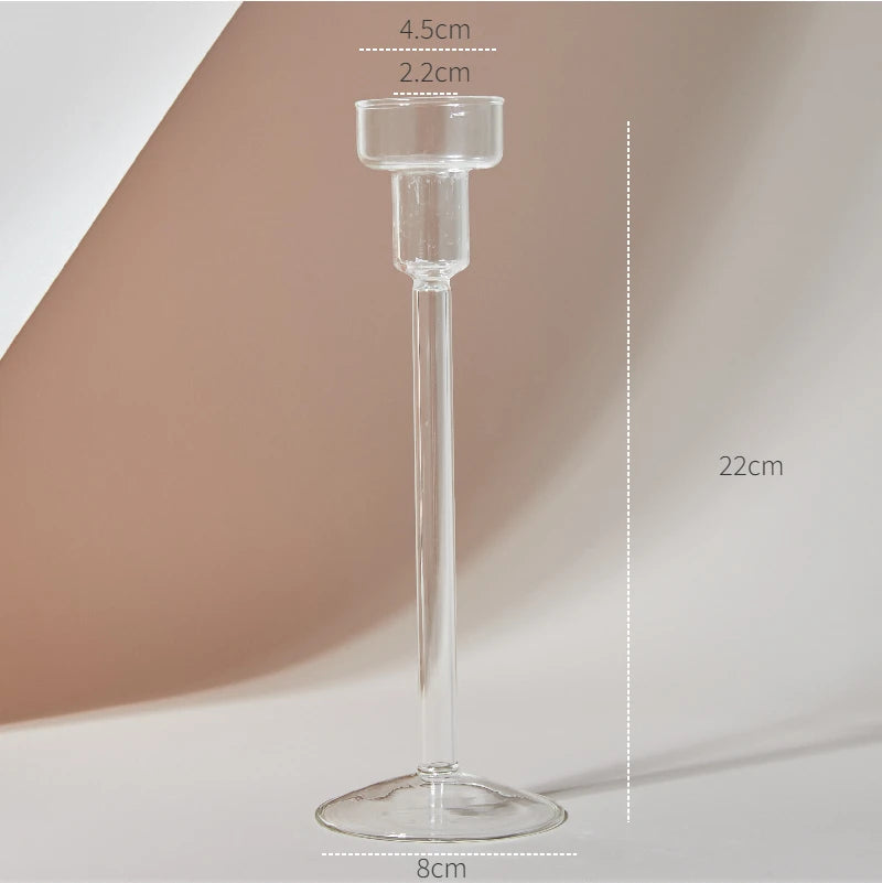 Modern Glass Candle Holder – Nordic Clear Design - candletown.net