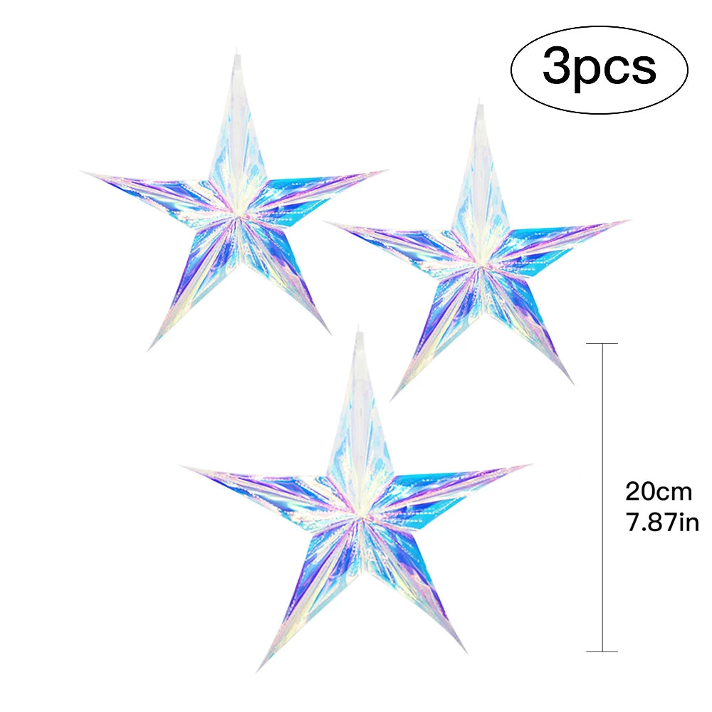 Iridescent 3D Christmas Ornament – Star, Ball, Garland or Snowflake
