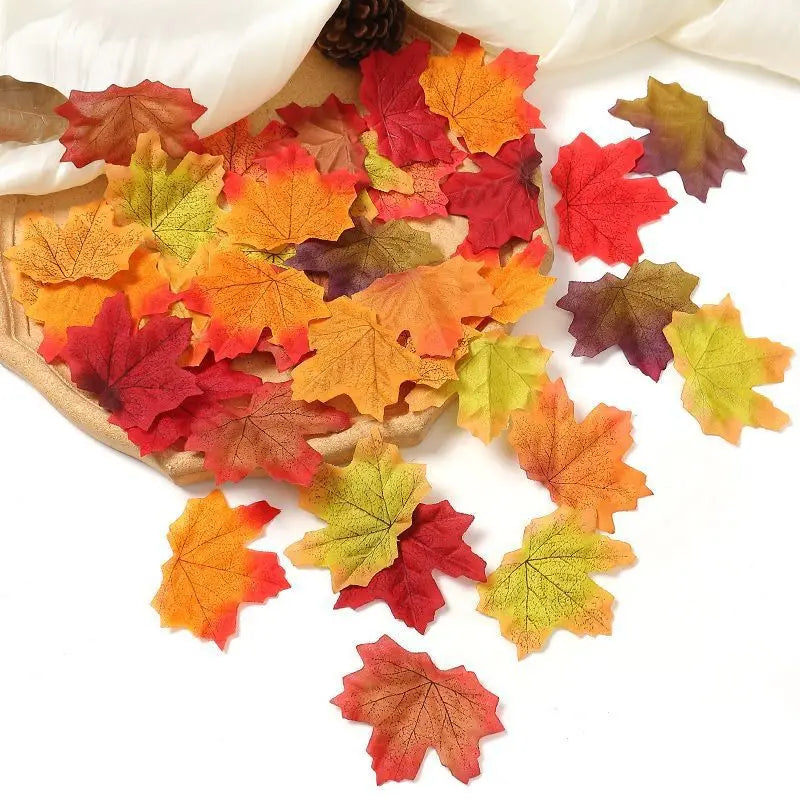 Artificial Maple Leaves – Halloween Decoration Set (50–200pcs) - candletown.net
