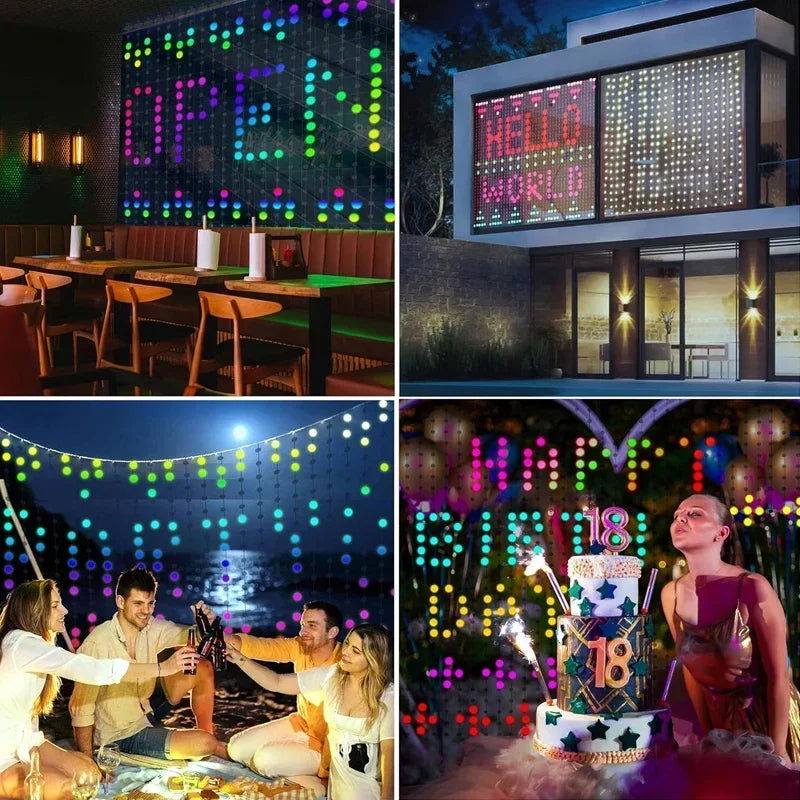 Smart Curtain Lights with Bluetooth App Control - RGB LED String for DIY Decor - candletown.net