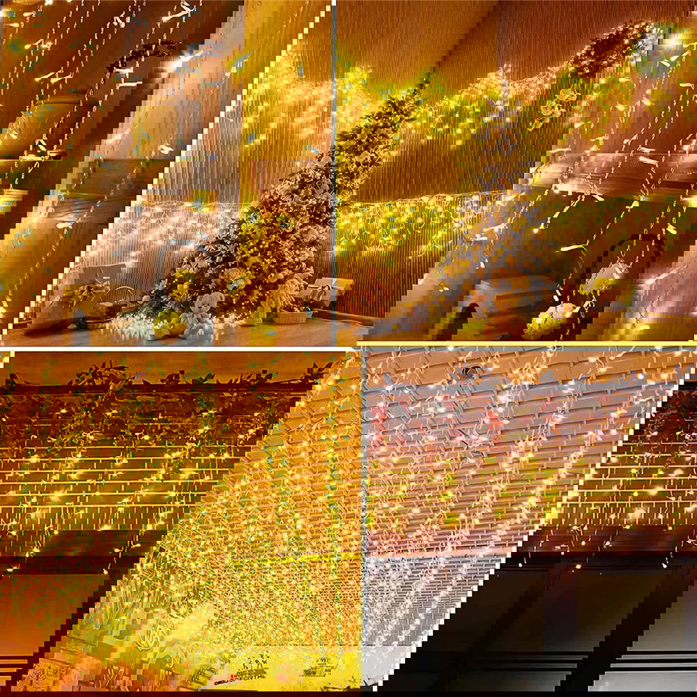 Solar Curtain Icicle Lights - Outdoor Fairy String Lights for Garden & Holiday Decor - candletown.net