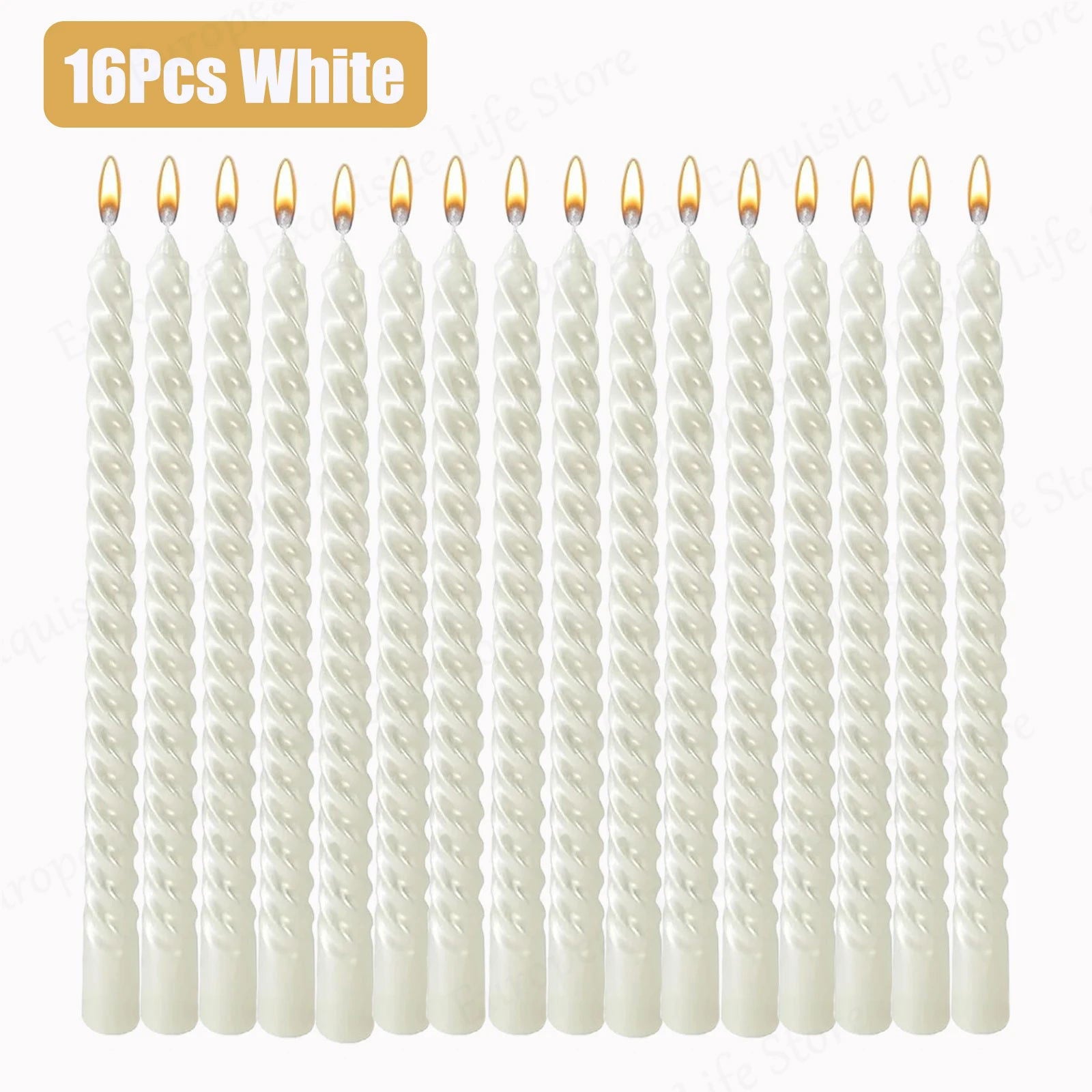 Spiral Taper Candles - 10-Inch Classic Unscented Design - candletown.net
