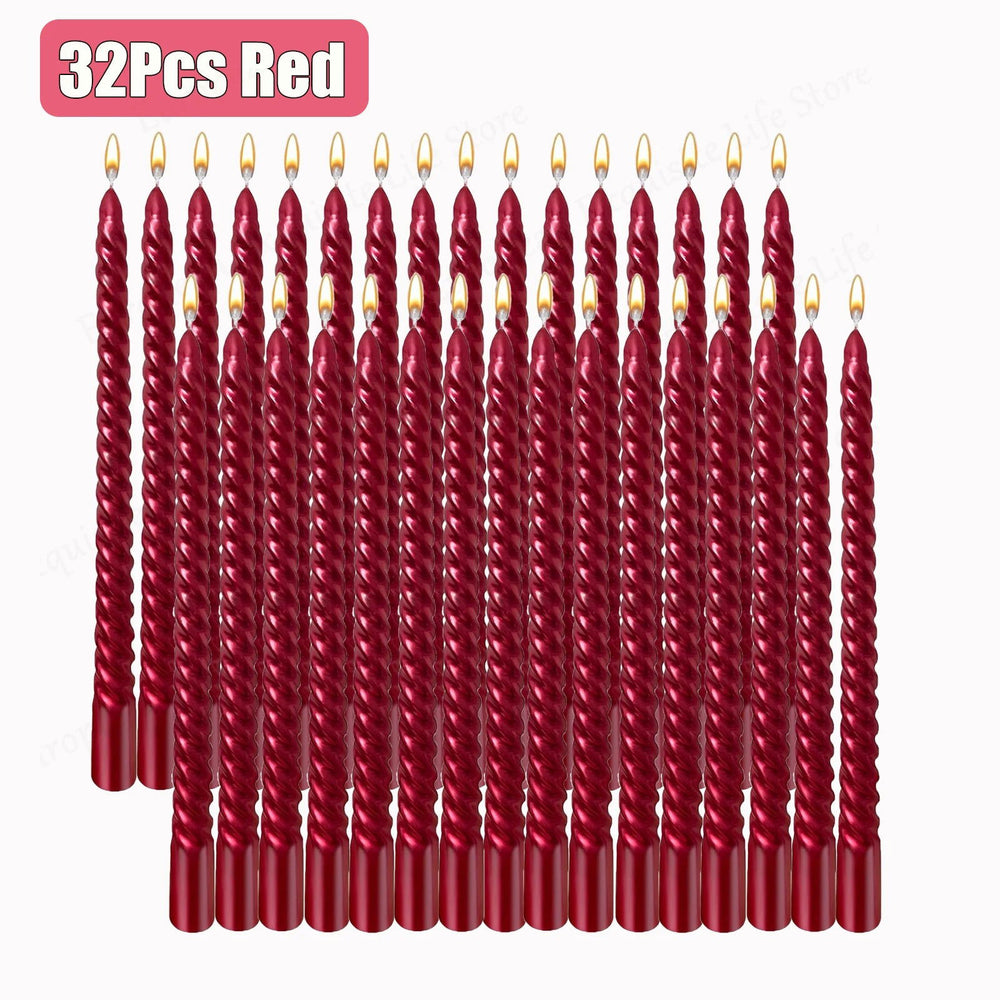 Spiral Taper Candles - 10-Inch Classic Unscented Design - candletown.net