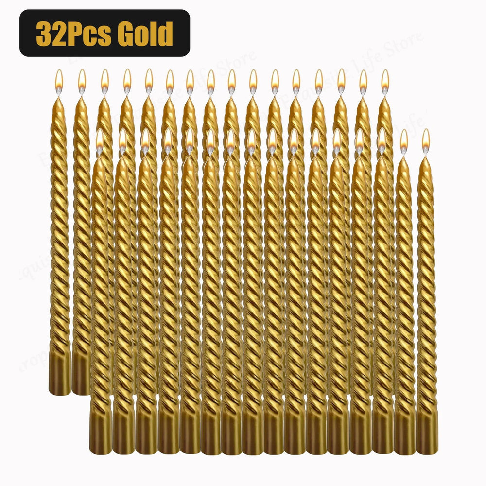 Spiral Taper Candles - 10-Inch Classic Unscented Design - candletown.net