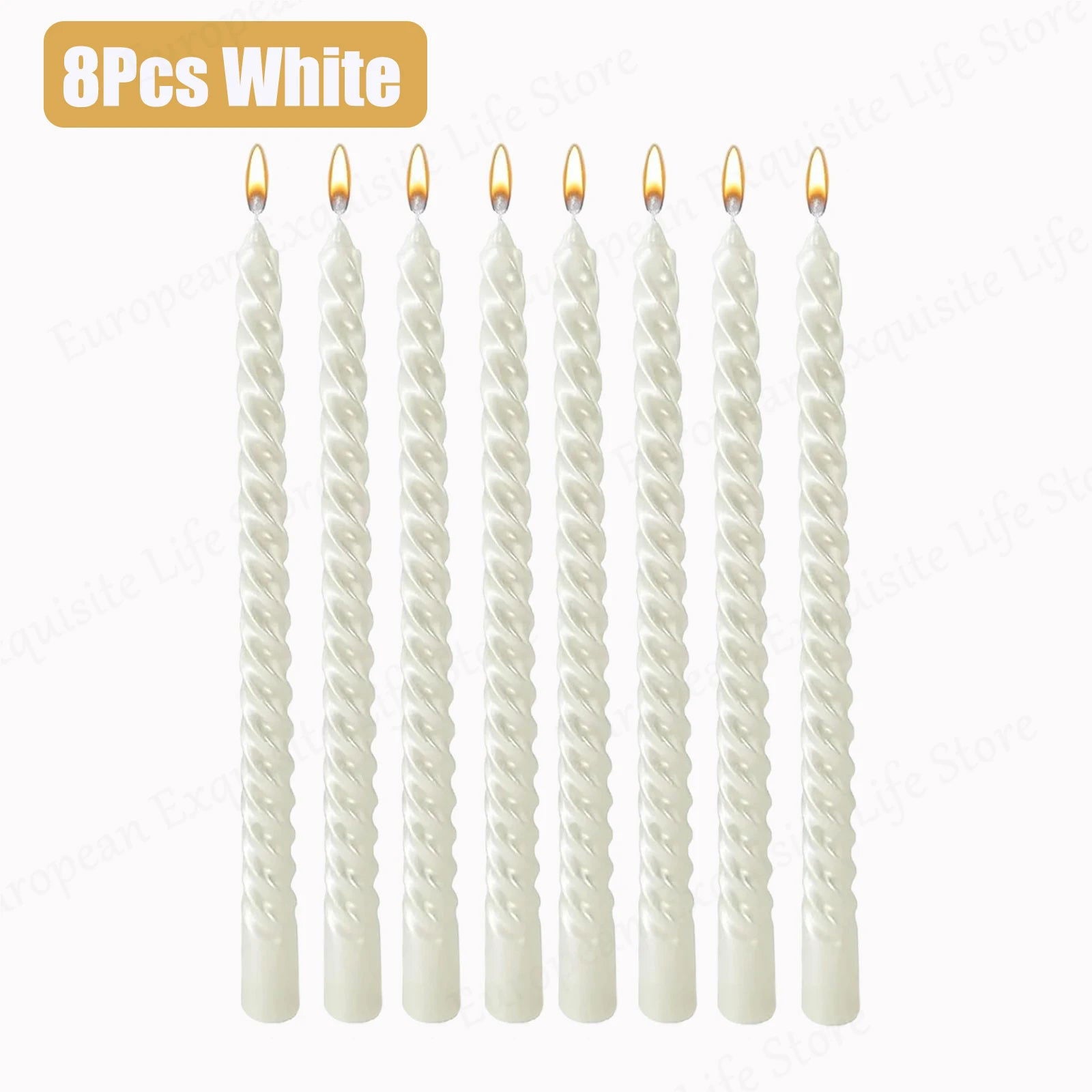 Spiral Taper Candles - 10-Inch Classic Unscented Design - candletown.net