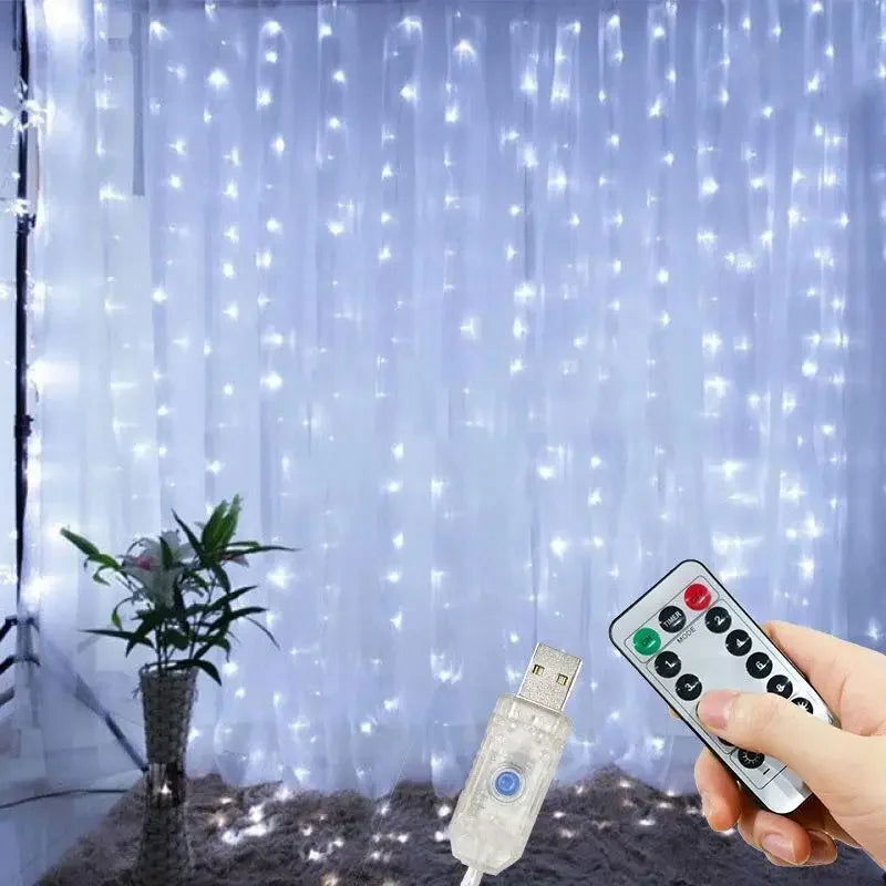 USB Curtain LED String Lights - 3/4/6M Remote Control Fairy Lights - candletown.net