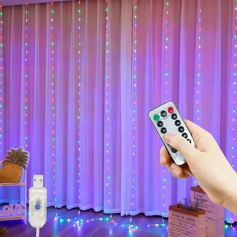 USB Curtain LED String Lights - 3/4/6M Remote Control Fairy Lights - candletown.net
