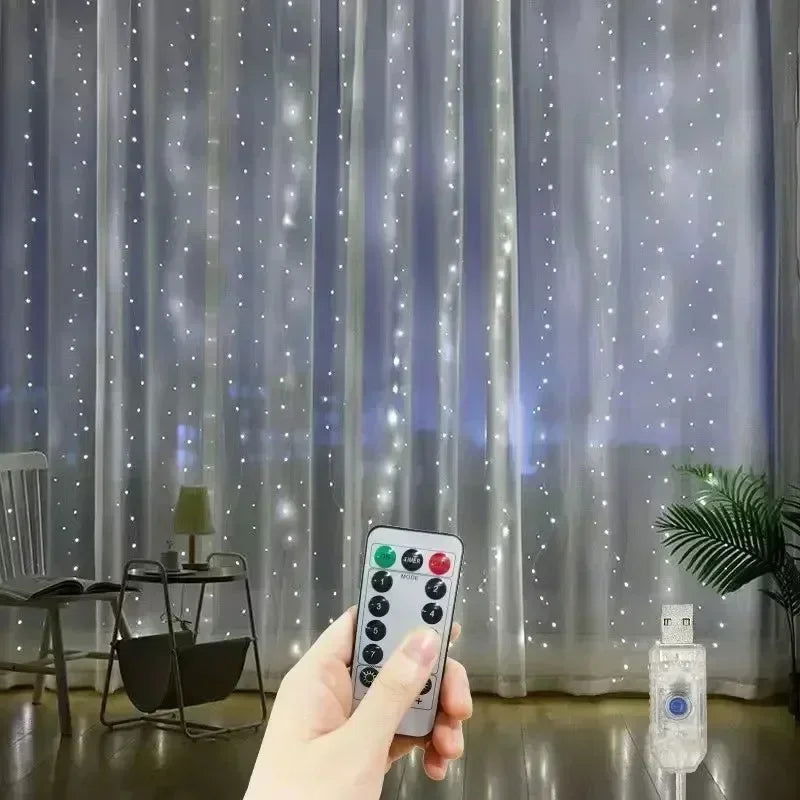 USB Curtain LED String Lights - 3/4/6M Remote Control Fairy Lights - candletown.net