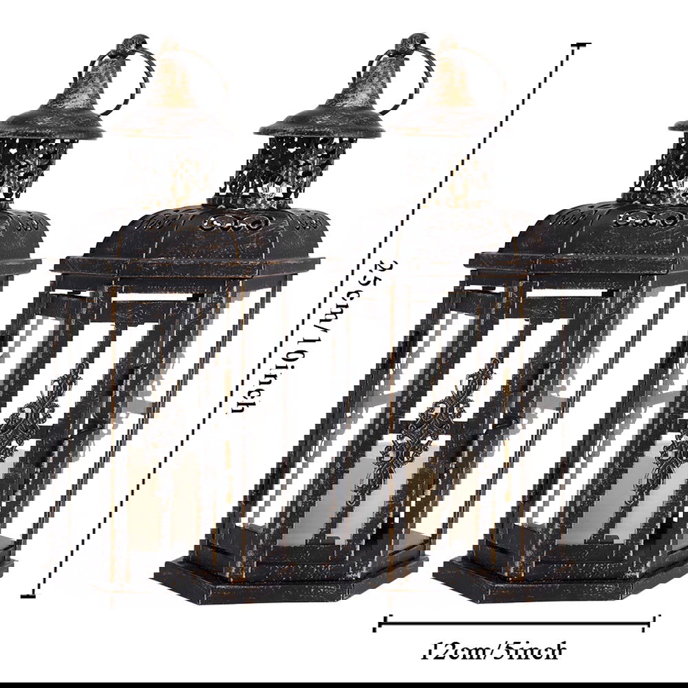 Vintage Nordic Candle Holder Lantern - Black Iron Hanging Lantern - candletown.net