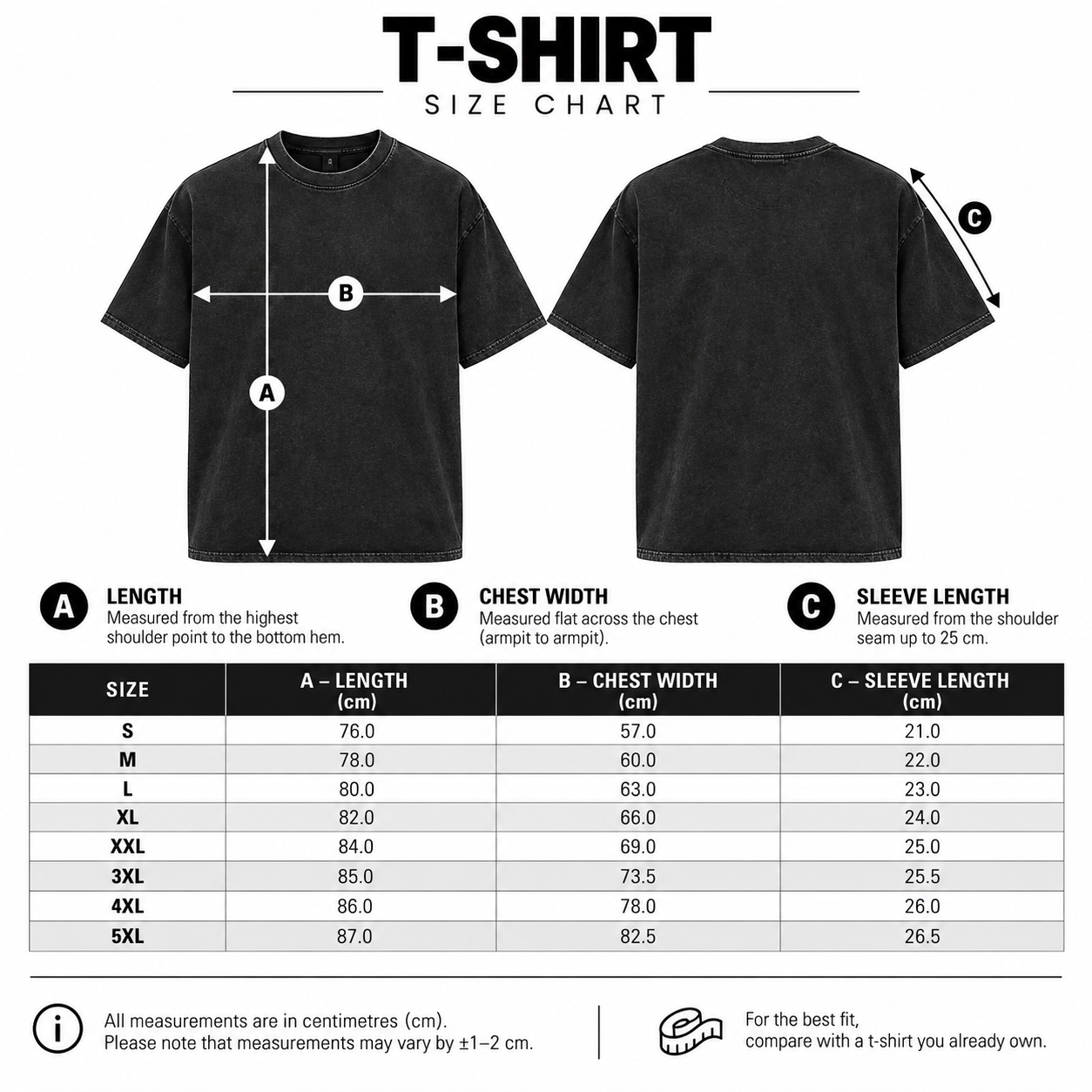 Custom Acid Washed Heavy Oversize T-Shirt – Design Your Own – 240 GSM