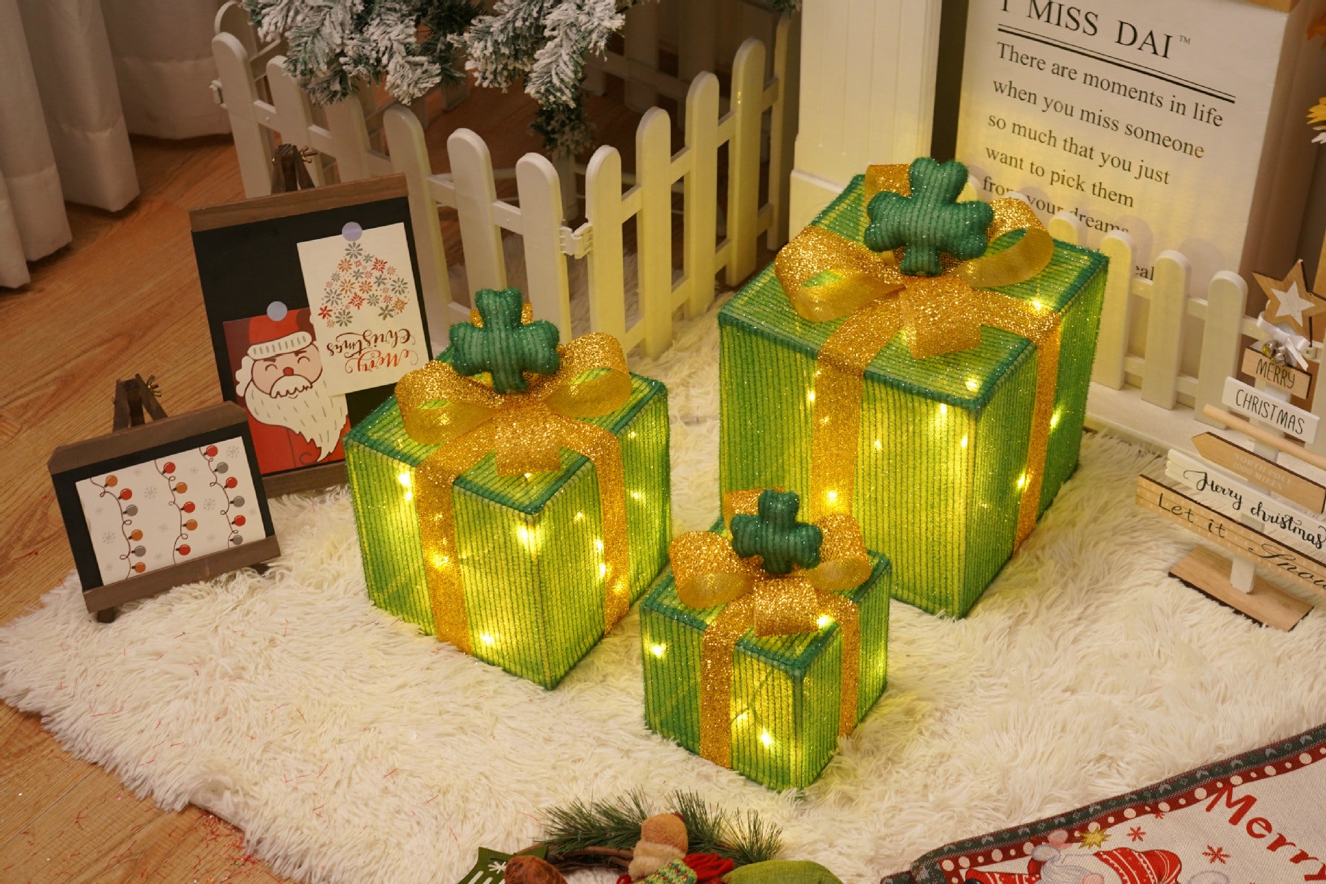 Lighted Christmas Gift Boxes – 3 PCS Decorative Set