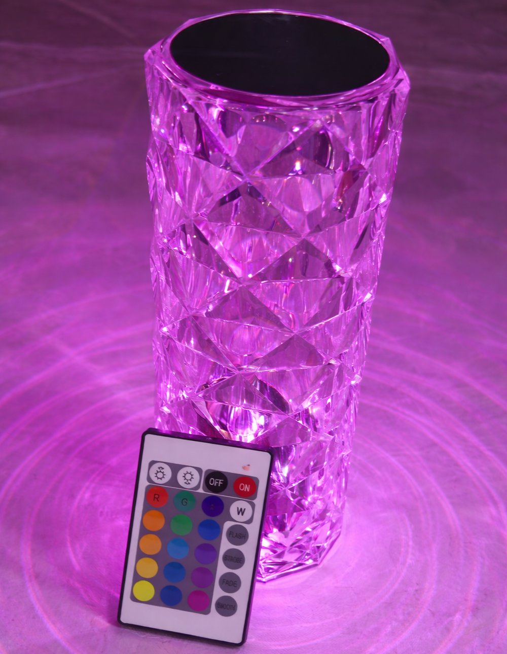 Crystal Diamond Table Lamp – Rechargeable Ambient Night Light - candletown.net
