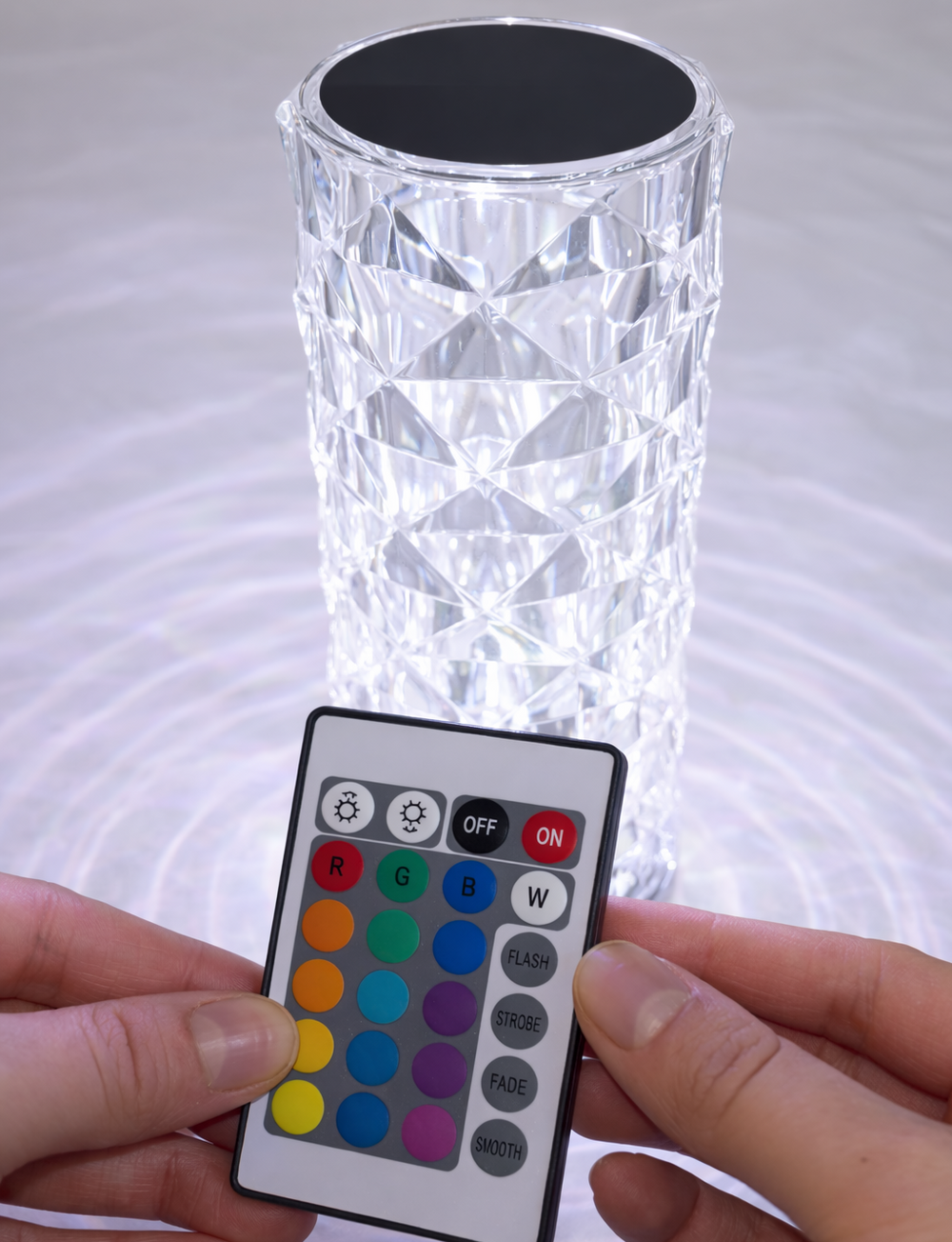 Crystal Diamond Table Lamp – Rechargeable Ambient Night Light - candletown.net