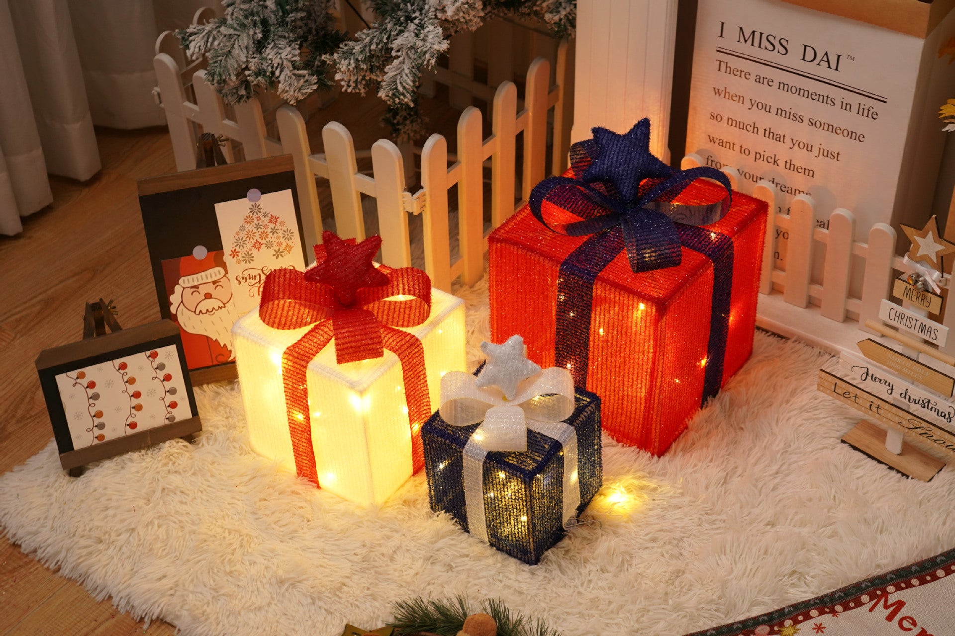 Lighted Christmas Gift Boxes – 3 PCS Decorative Set