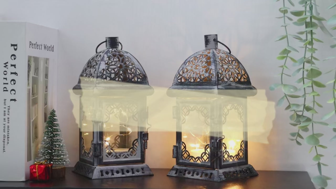 Vintage LED Lantern Candle Holder