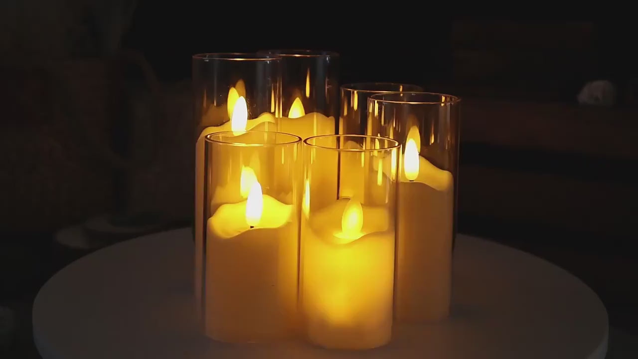 6PCS Flameless LED Candles – Flickering Acrylic Candle Set